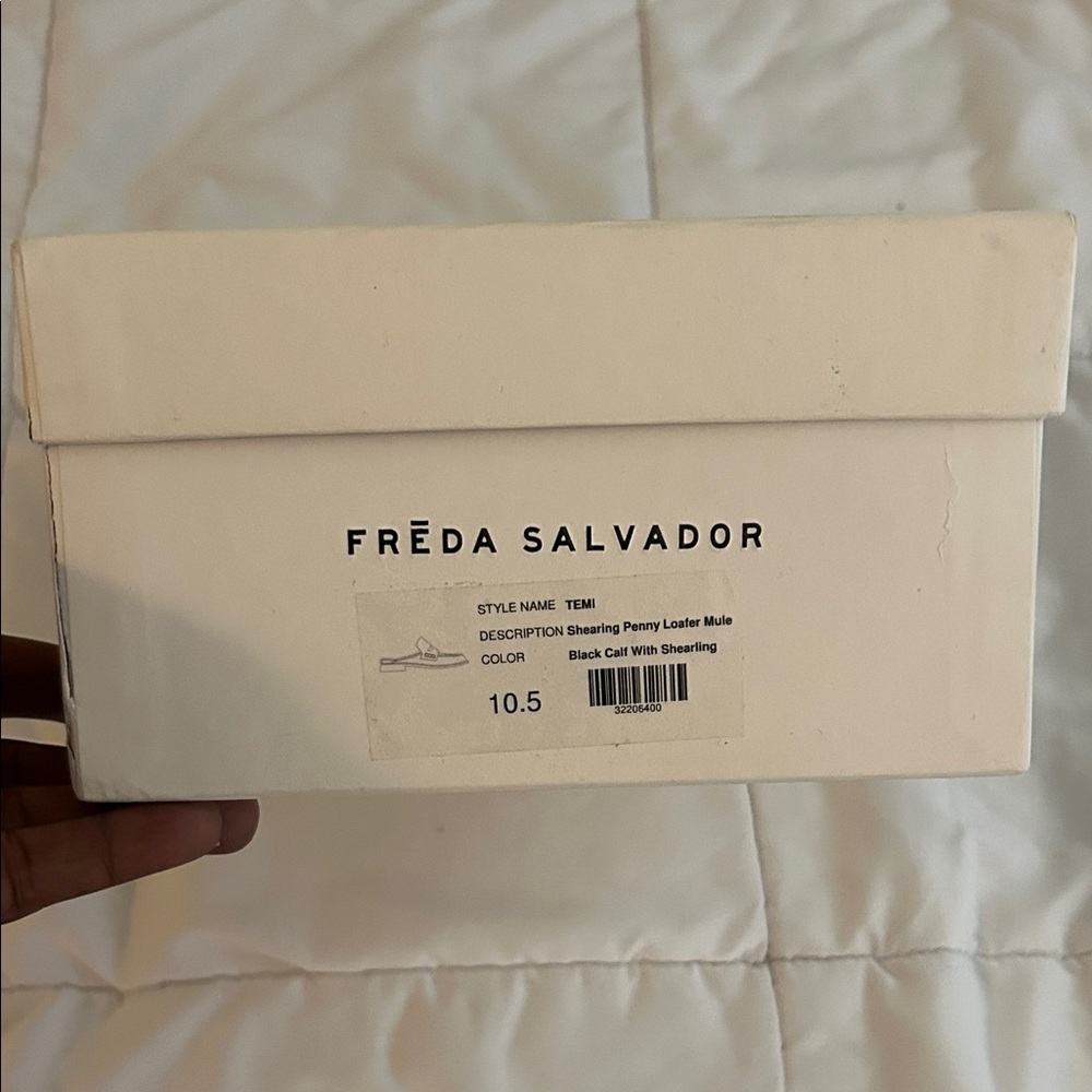 Freda Salvador Black Shearling Mule